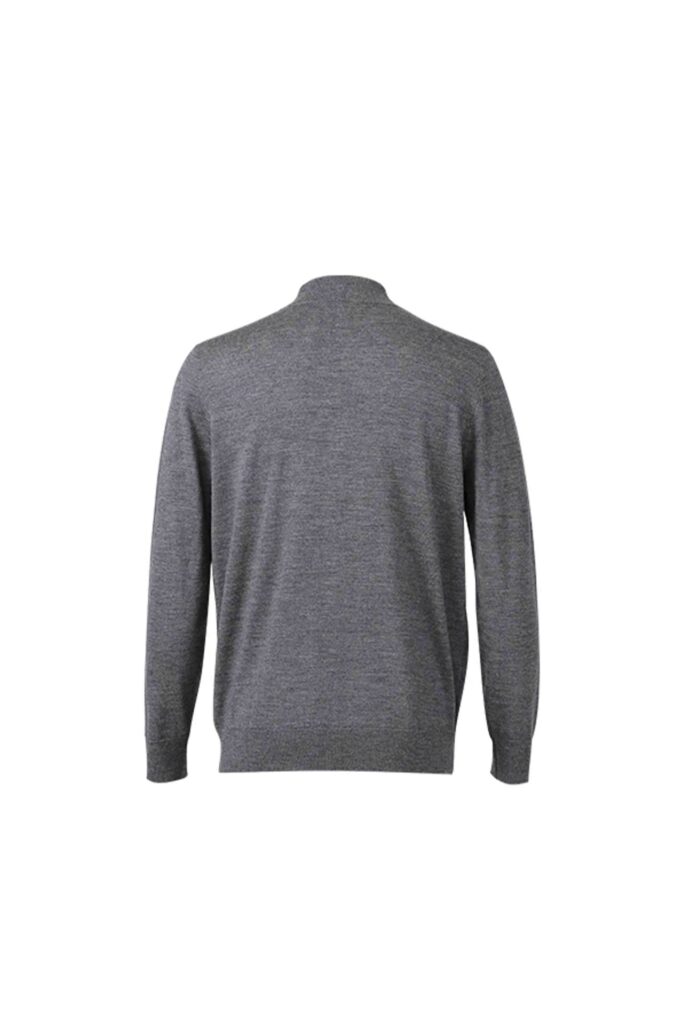 Grey Cashmere Mock Neck Sweater