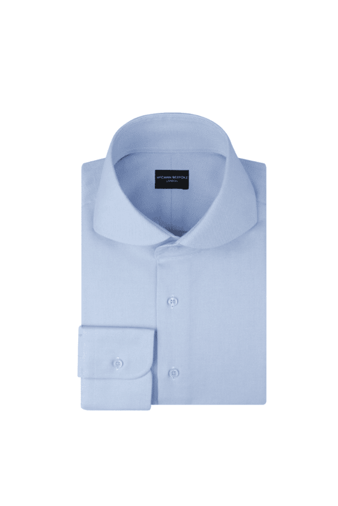 Blue Curved Cutaway Shirt