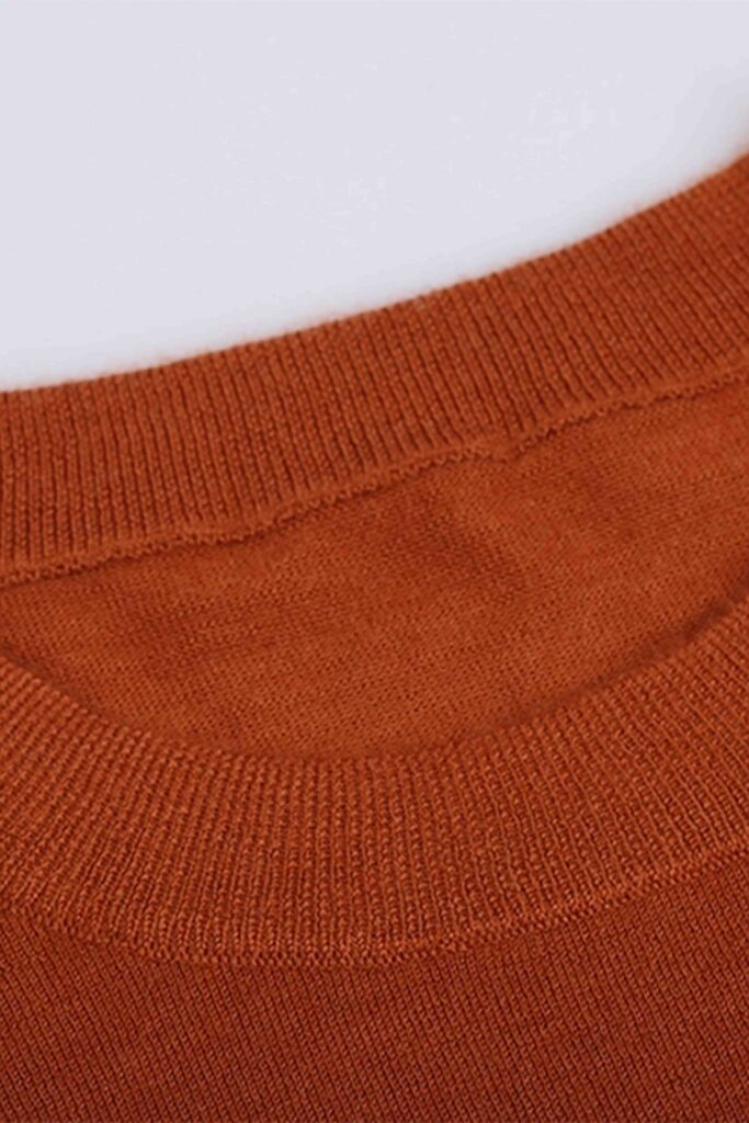 Orange Cashmere Crew Neck Sweater