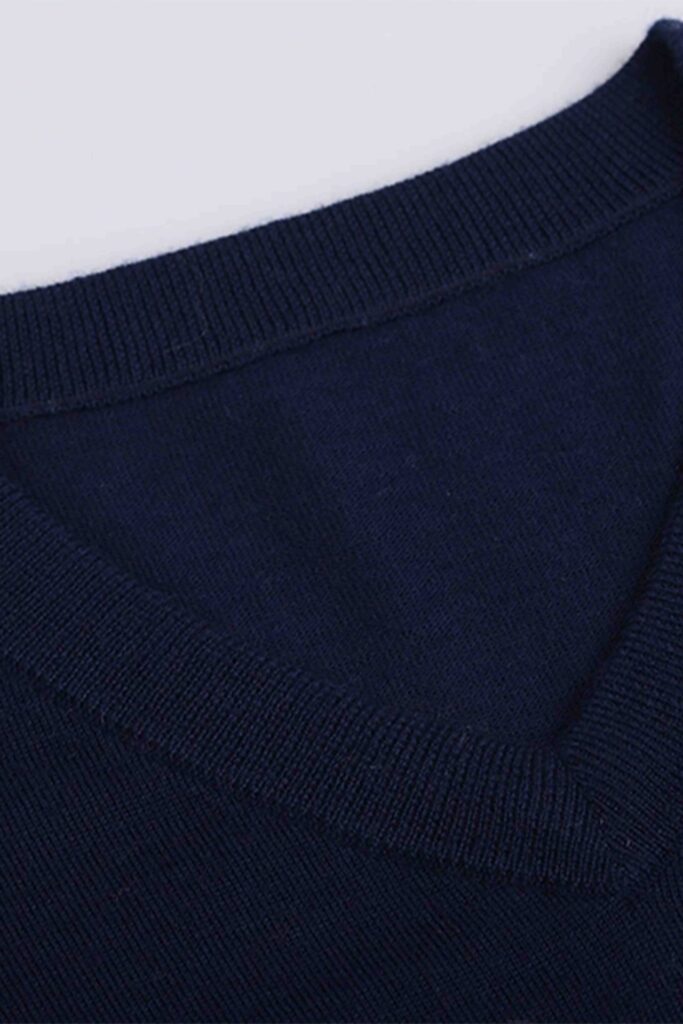 Navy Cashmere V-Neck Sweater