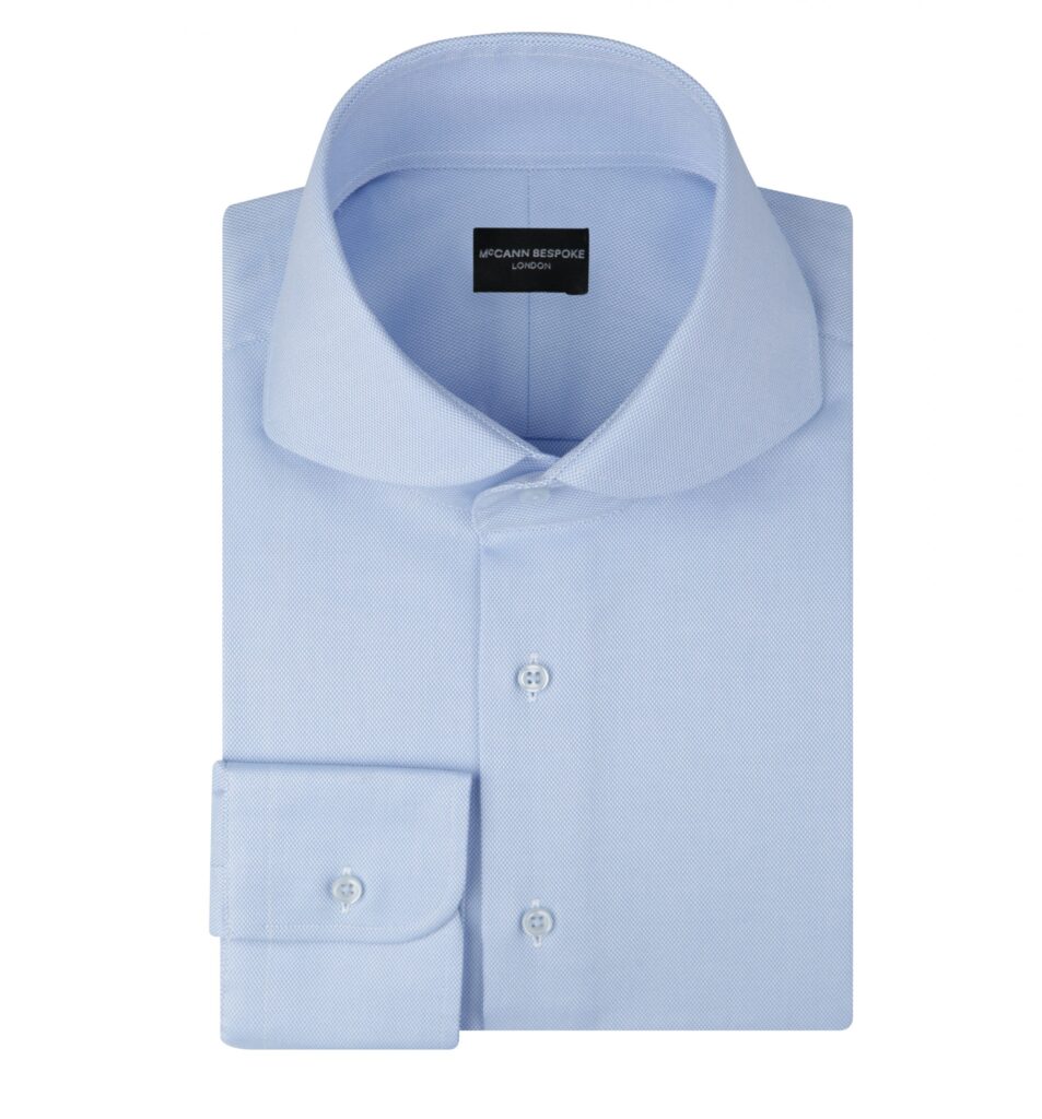 Blue Curved Cutaway Shirt