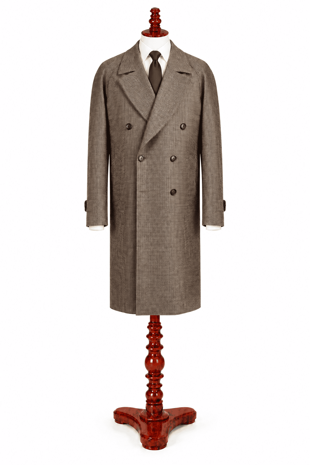 Brown Houndstooth Overcoat