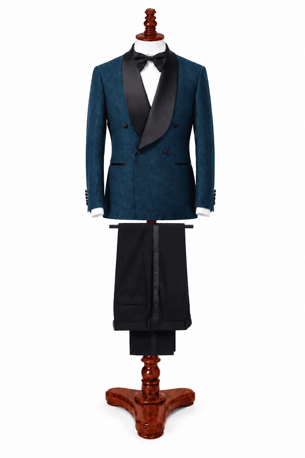 Teal Jacquard Tuxedo Jacket
