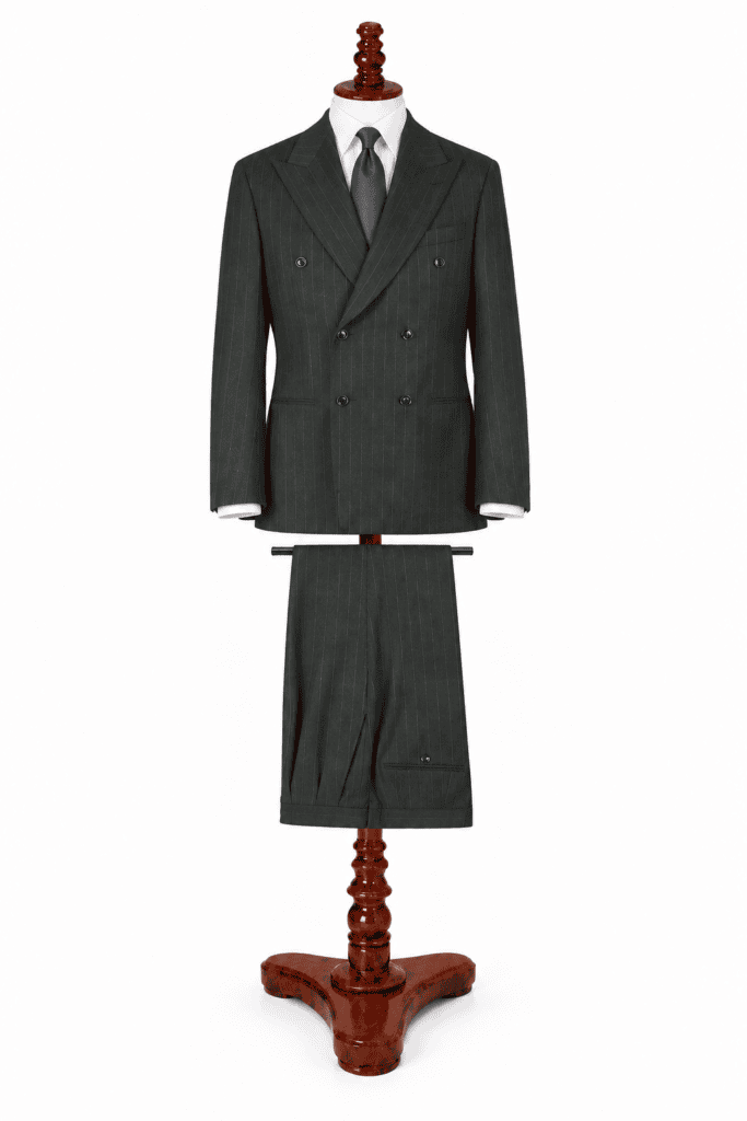 Grey Chalk Stripe Double Breasted Suit