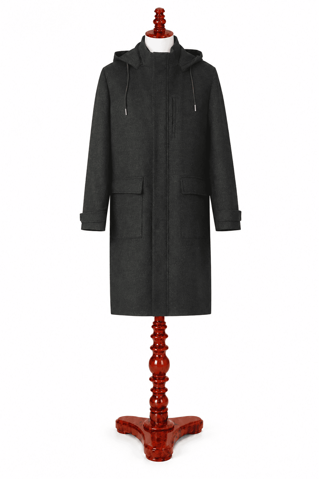 Wool-Cashmere Hooded Coat