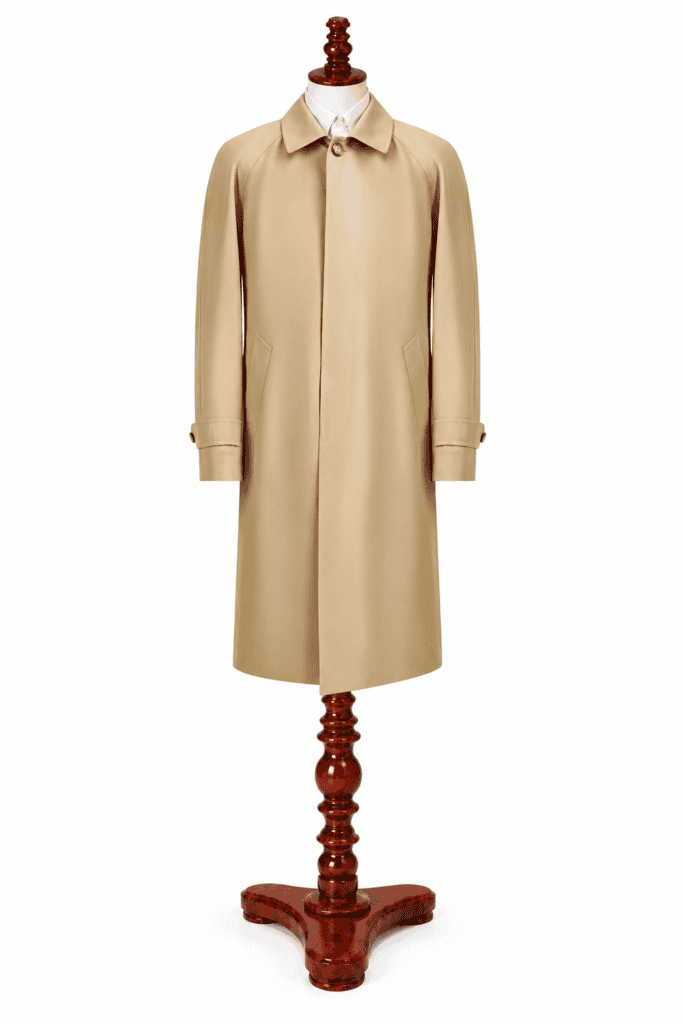 Beige Cotton Raglan Sleeve Coat