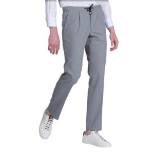 Grey Drawstring Casual Trousers
