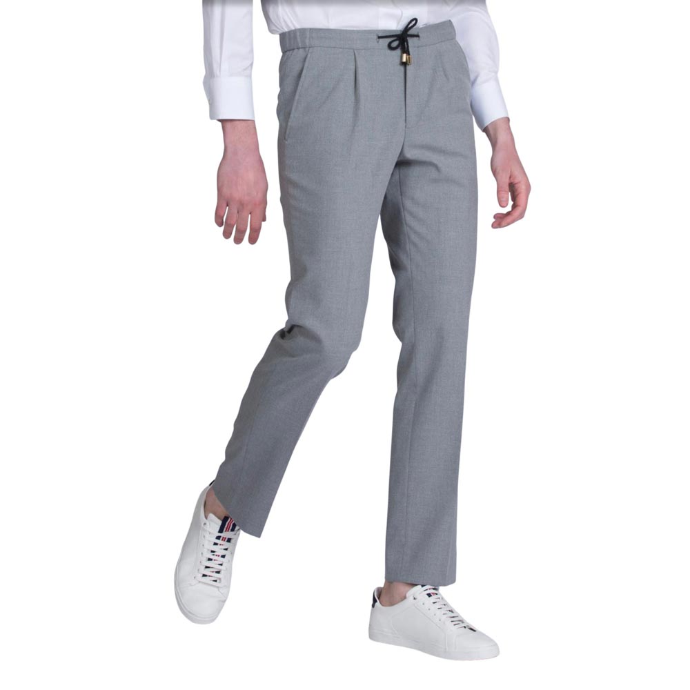 Grey Drawstring Casual Trousers