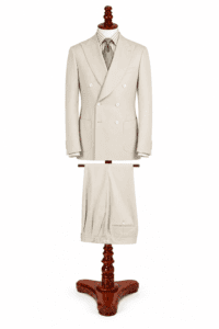Light Beige Double Breasted Suit