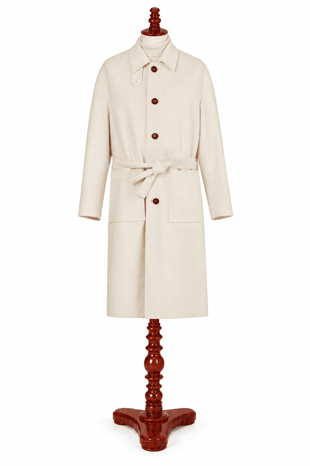 Cream Tie Coat
