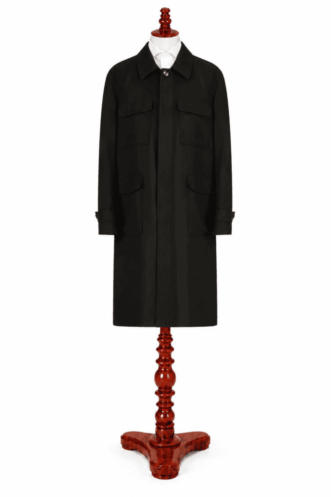 Black Raglan Mac Coat