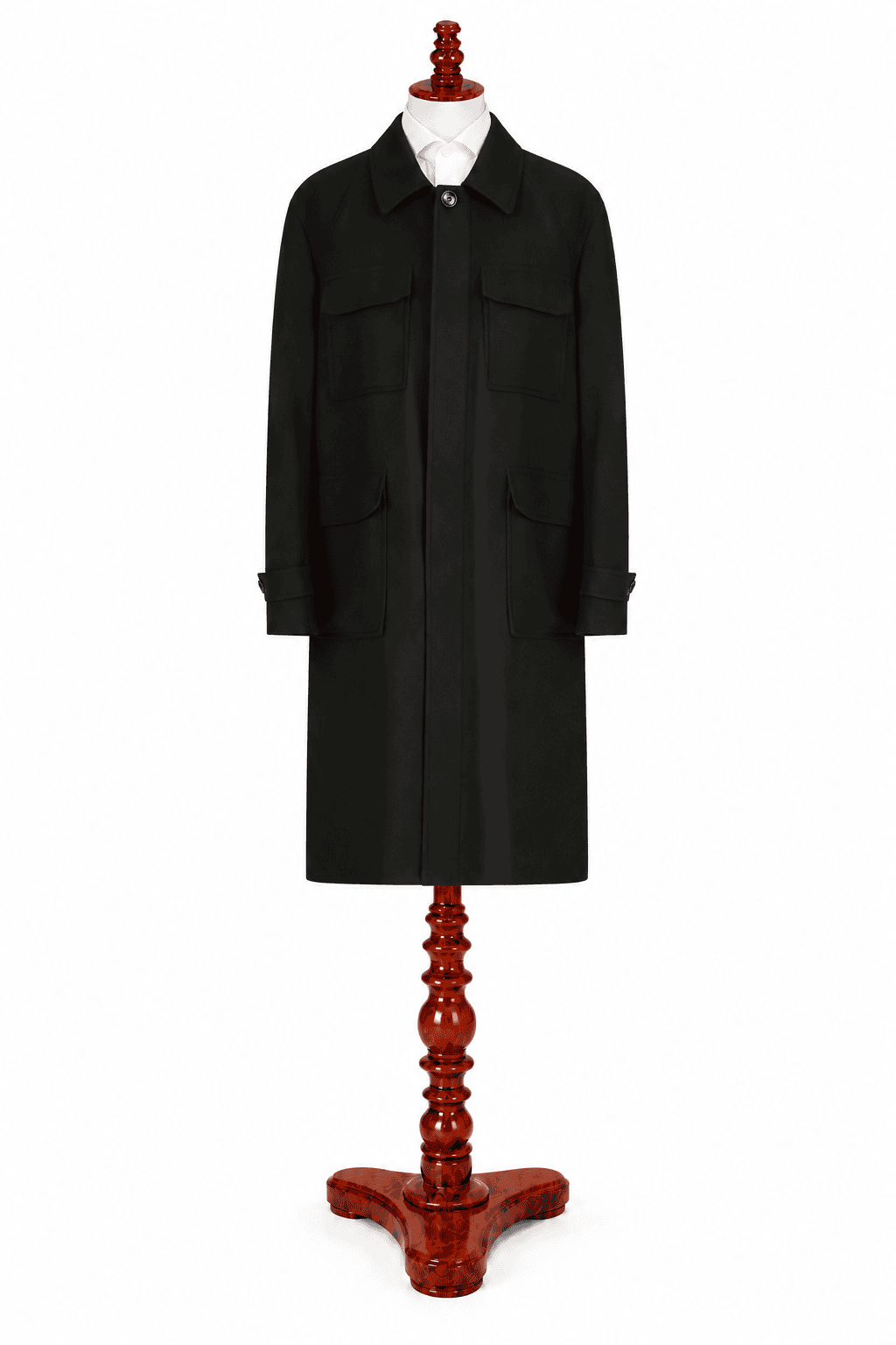 Black Raglan Mac Coat