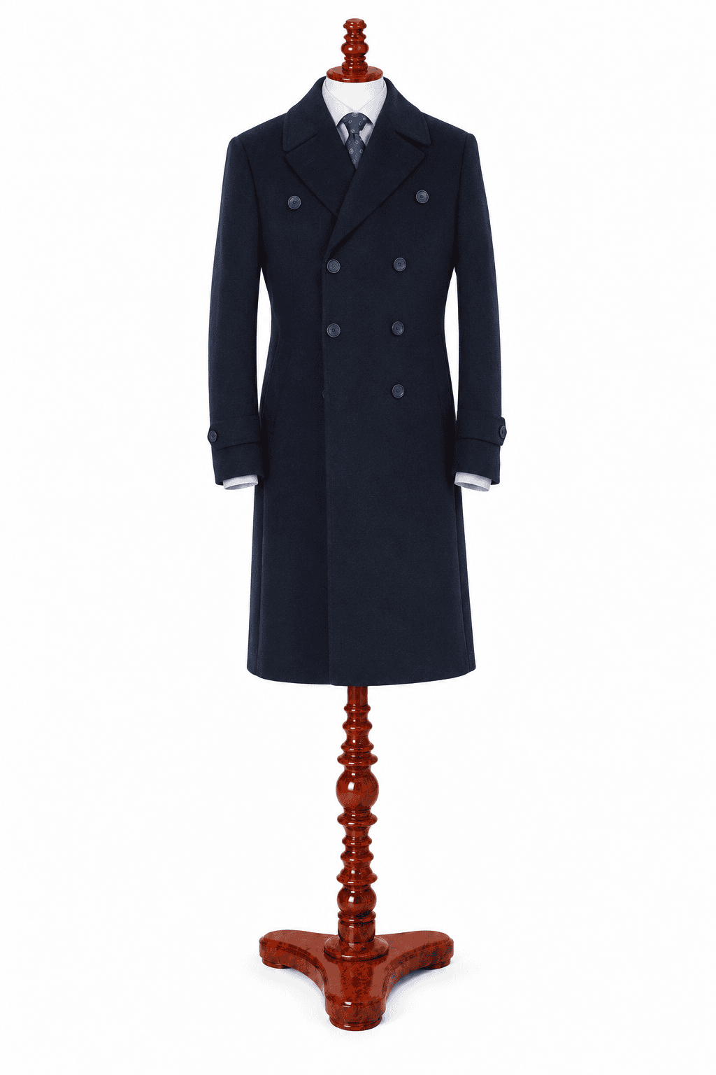 Bespoke Double-Breasted Navy Overcoat