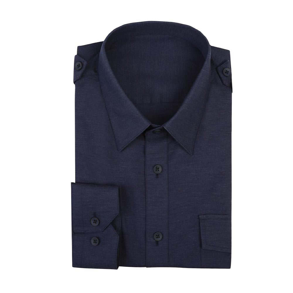 Navy Stretch Casual Shirt