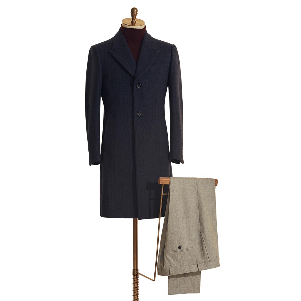 Navy Wool Overcoat