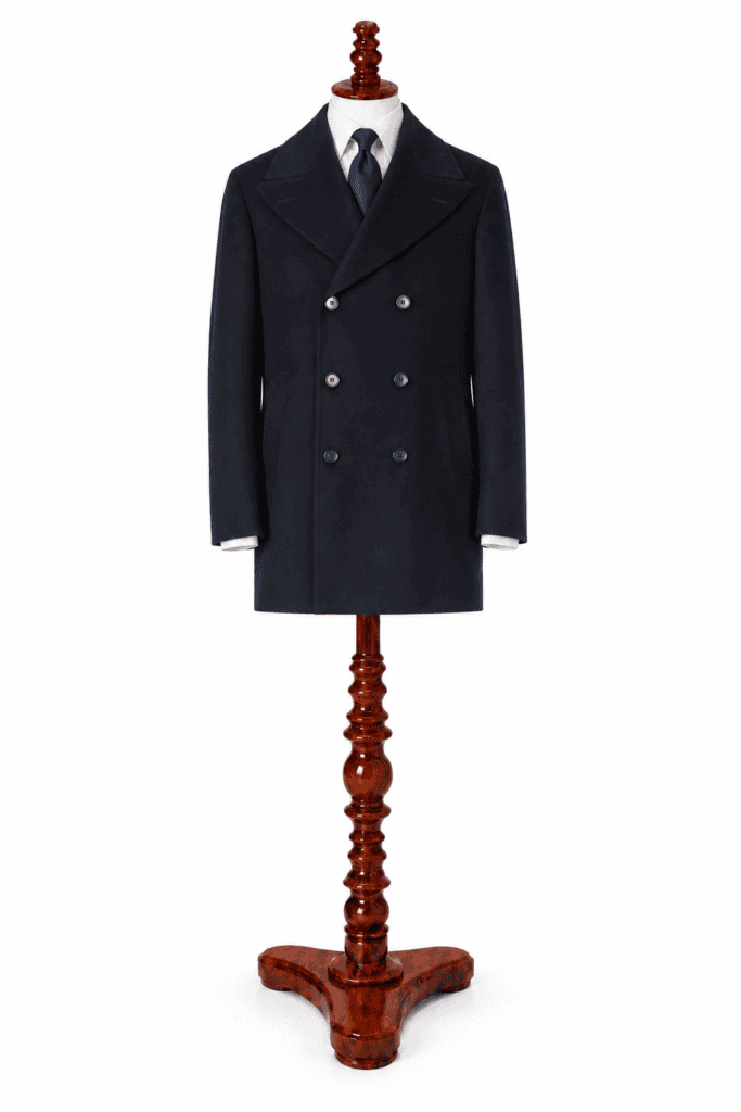 Navy Wool-Cashmere Coat