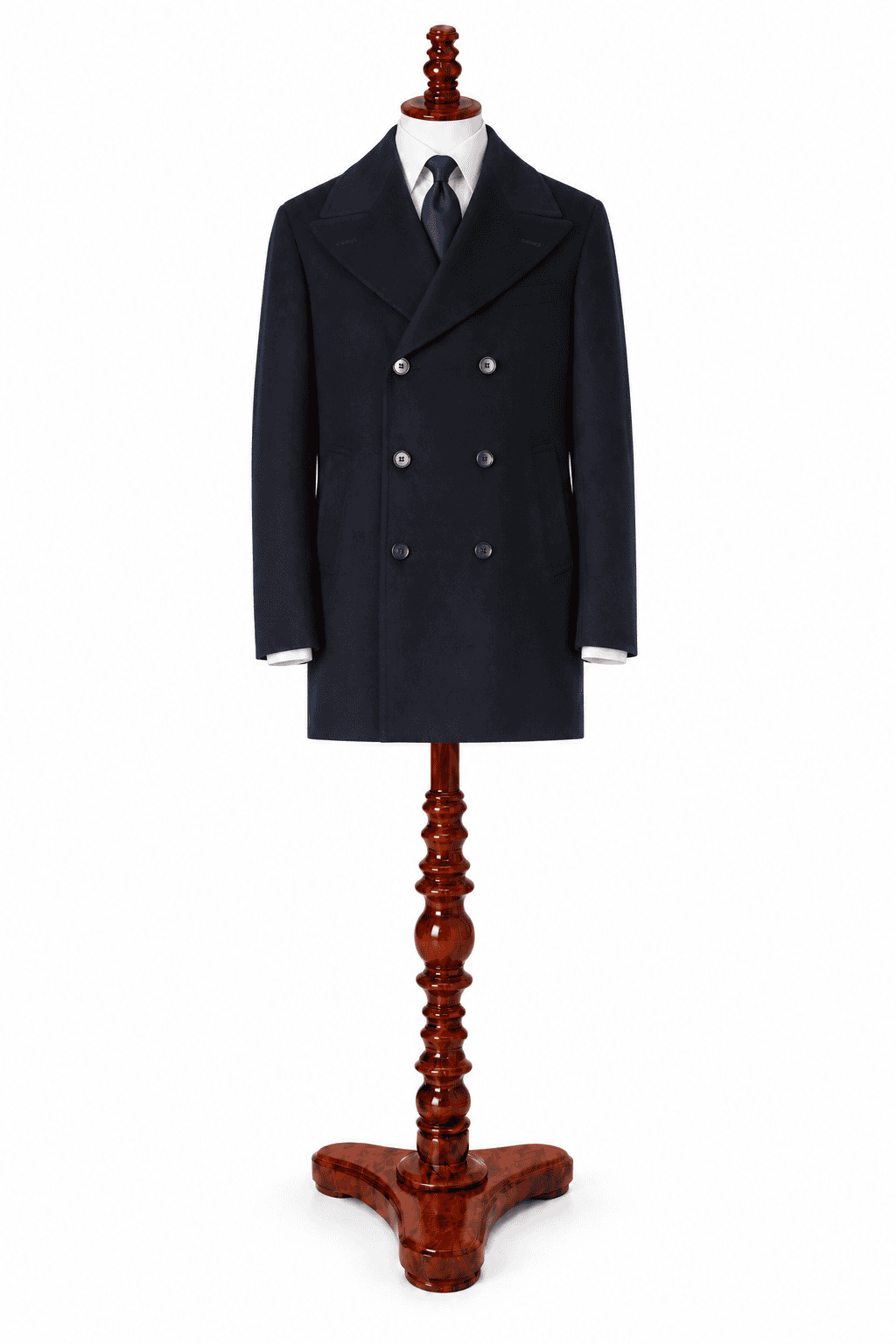 Navy Wool-Cashmere Coat
