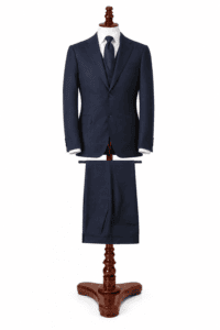 Bespoke Navy Box Check 3 Piece Suit