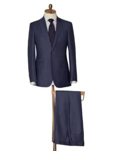 Navy Self Stripe Two Piece Suit (Test)