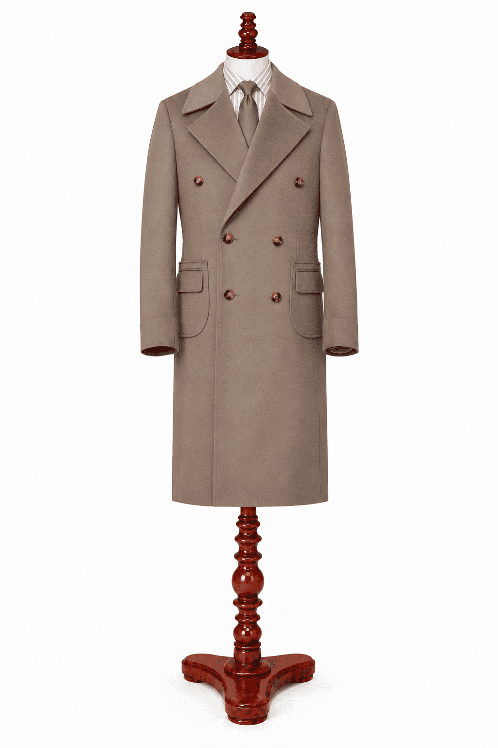 Bespoke Light Brown Cashmere Coat