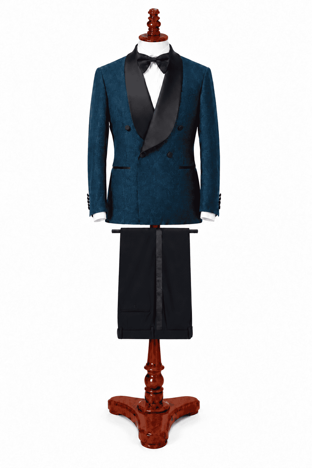 Teal Jacquard Tuxedo Jacket
