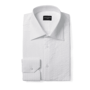 White Textured Formal Shirt