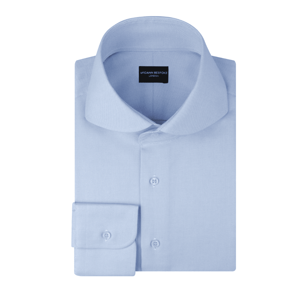 Blue Curved Cutaway Shirt