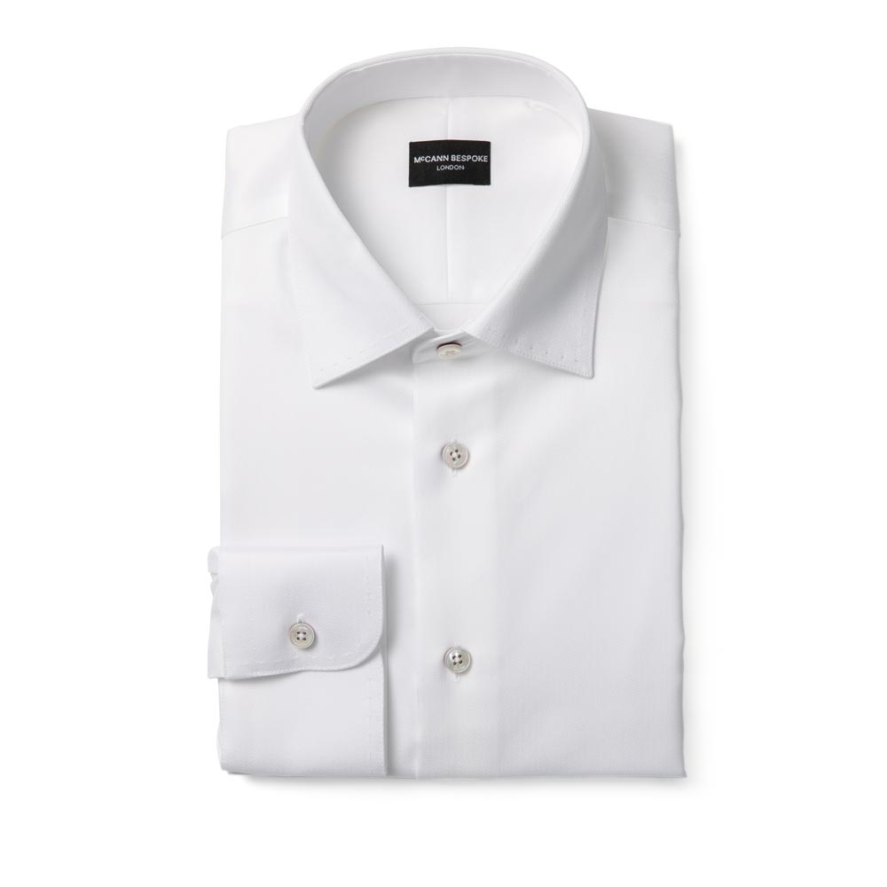 White Herringbone Shirt