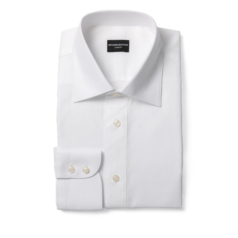 White Textured Formal Shirt