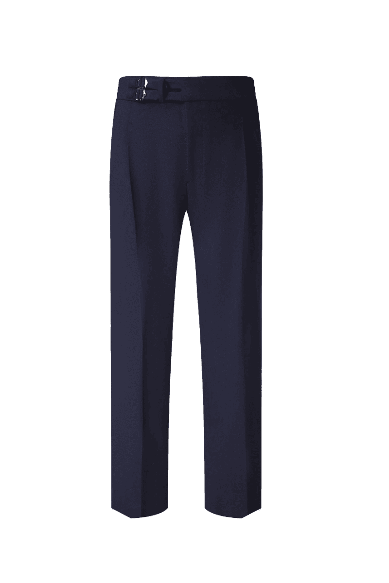 Flannel Blend Pleated Trousers