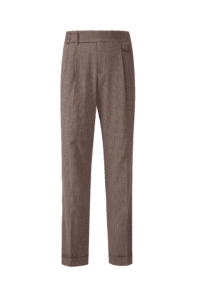 Brown Cotton Stretch Seersucker Trousers