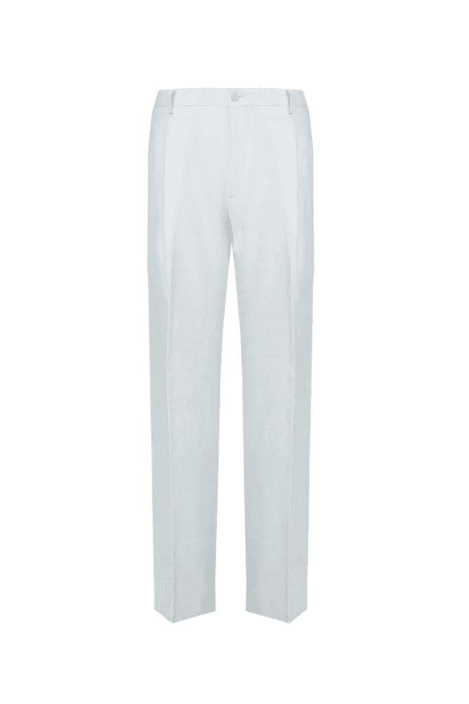 White Single-Pleat Trousers