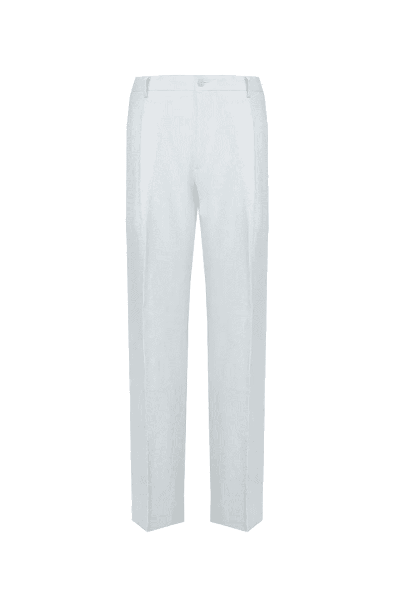 White Single-Pleat Trousers