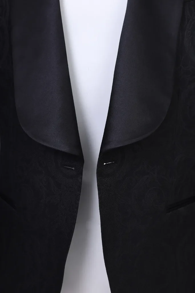 Black Jacquard Shawl Collar Dinner Jacket