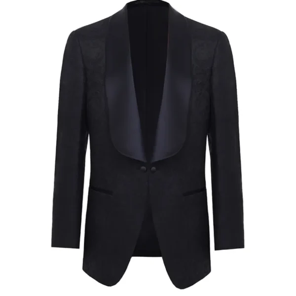 Black Jacquard Shawl Collar Dinner Jacket