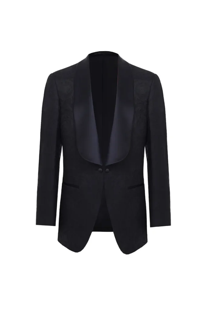 Black Jacquard Shawl Collar Dinner Jacket