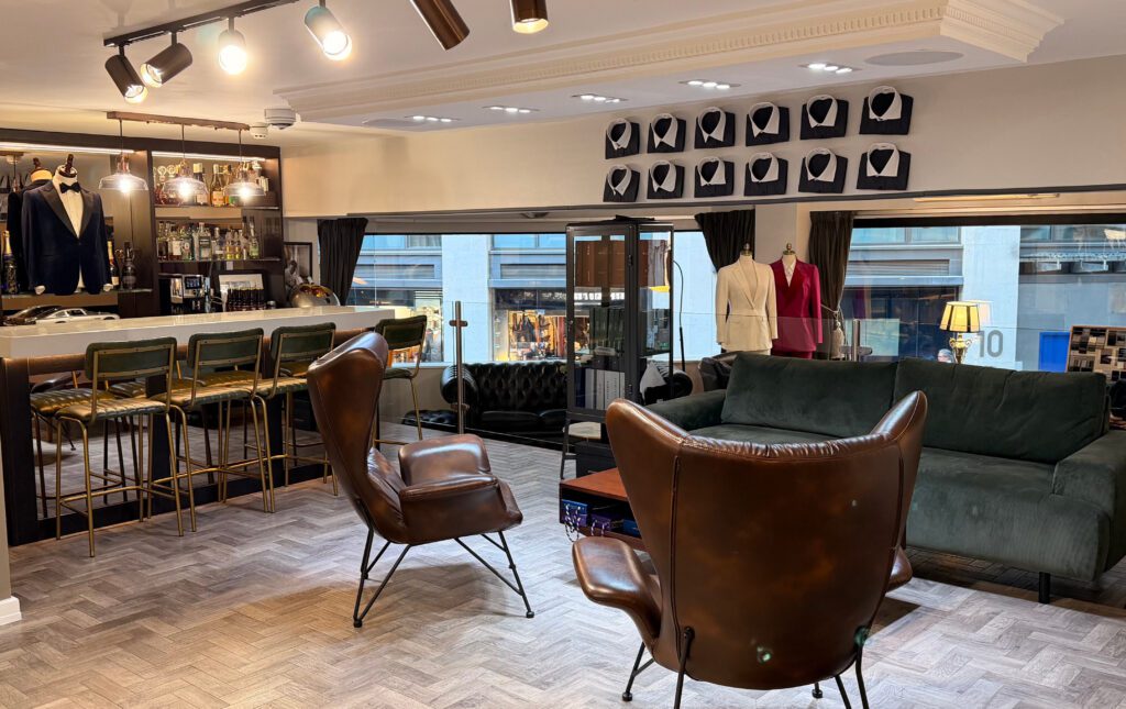 An image of a bespoke tailoring shop in London