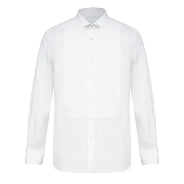 White Piquรฉ Bib Dinner Shirt