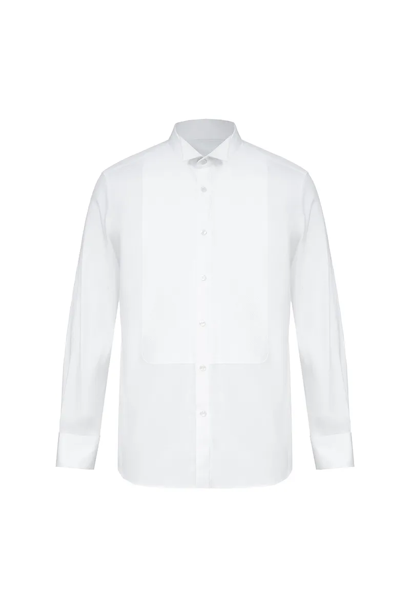 White Piqué Bib Dinner Shirt