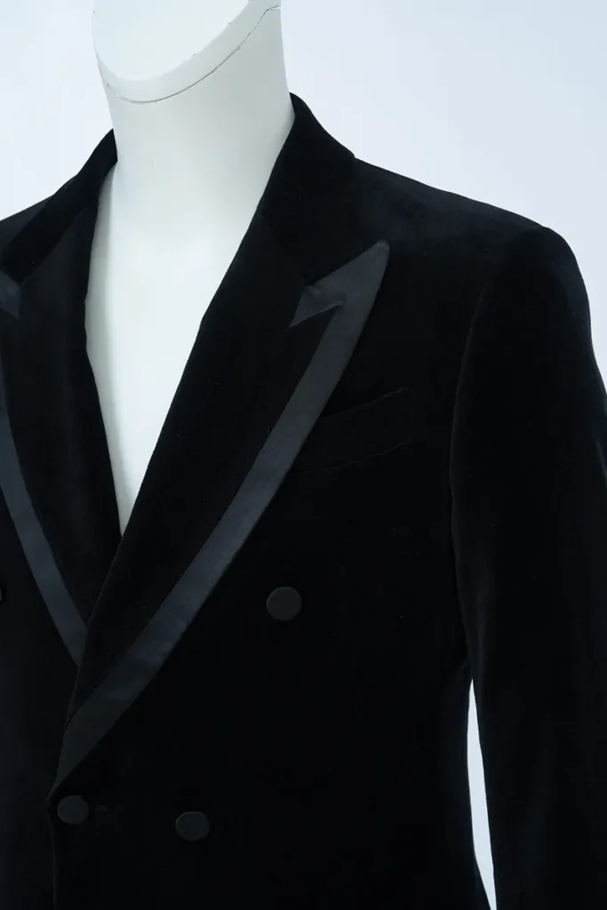 Bespoke Black Velvet Double-Breasted Dinner Jacket
